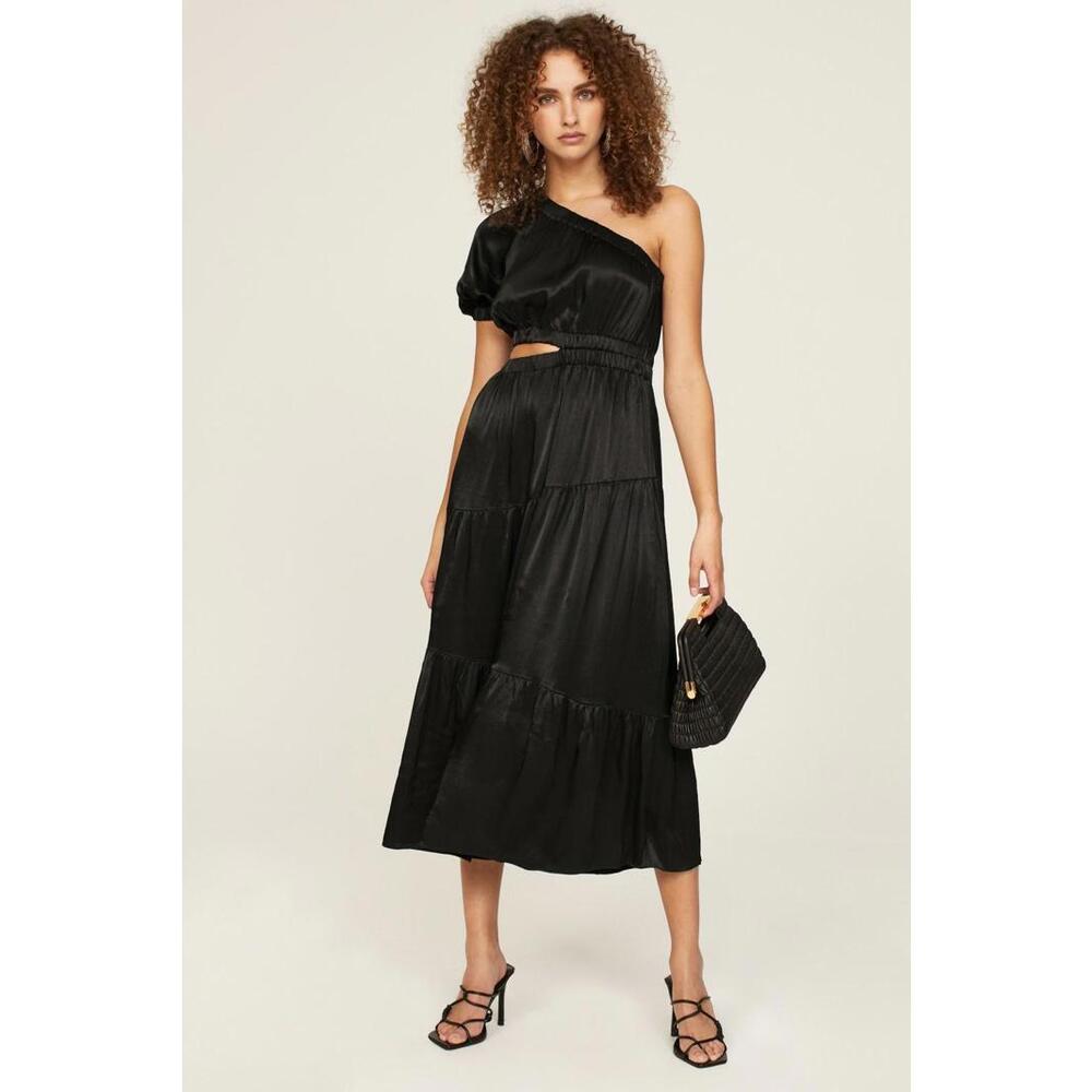 Peter Som x RTR Black One-Shoulder Midi Dress Size XS
